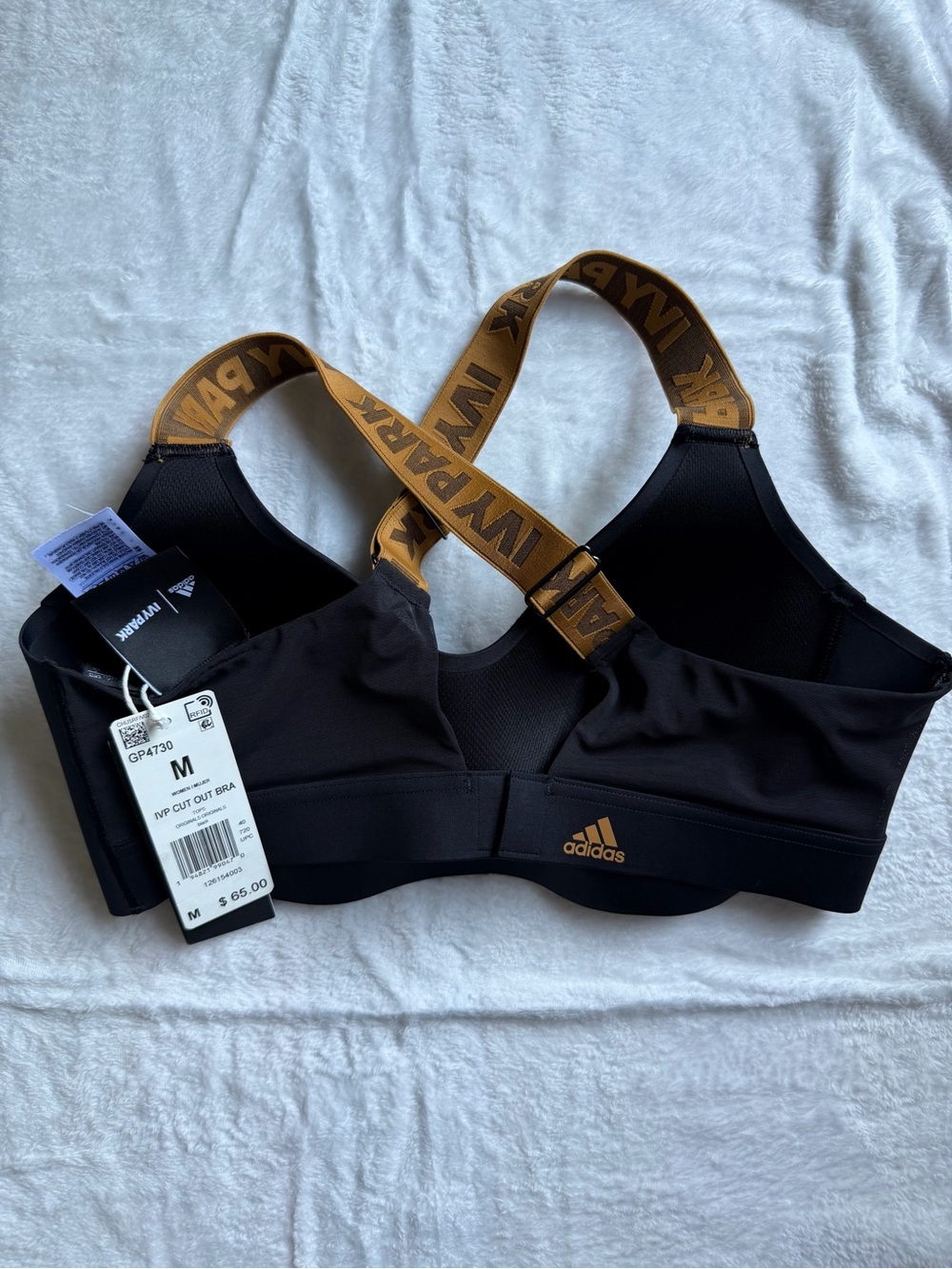 Adidas x Ivy Park Cut Out Sports Bra Black Mesa NWT Medium Beyoncé - Picture 2 of 2
